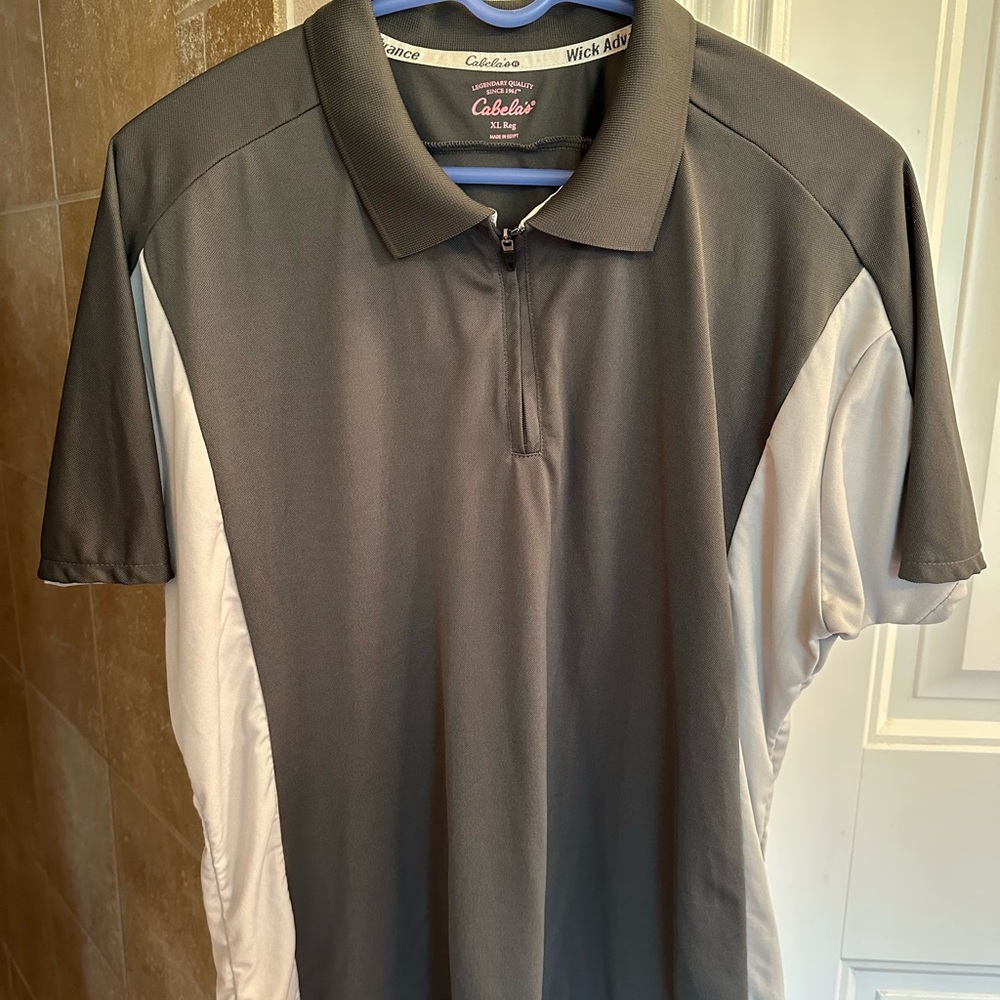 Cabela's Gray and light grey women’s Polo Shirt